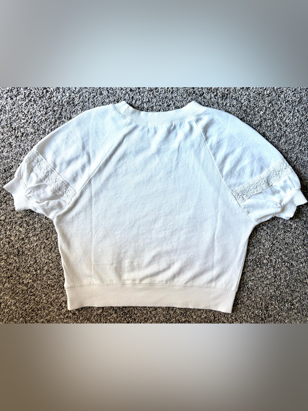 Altar'd State White Lace-Trim Cropped Sweatshirt. Boho, Coastal, Cottagecore 🤍🤍 - Picture 5 of 8